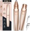Trimmer Facial Hair Removal for Women: 2 In 1 Rechargeable Face Shaver and Eyebrow Razor - Painless Electric Hair Remove