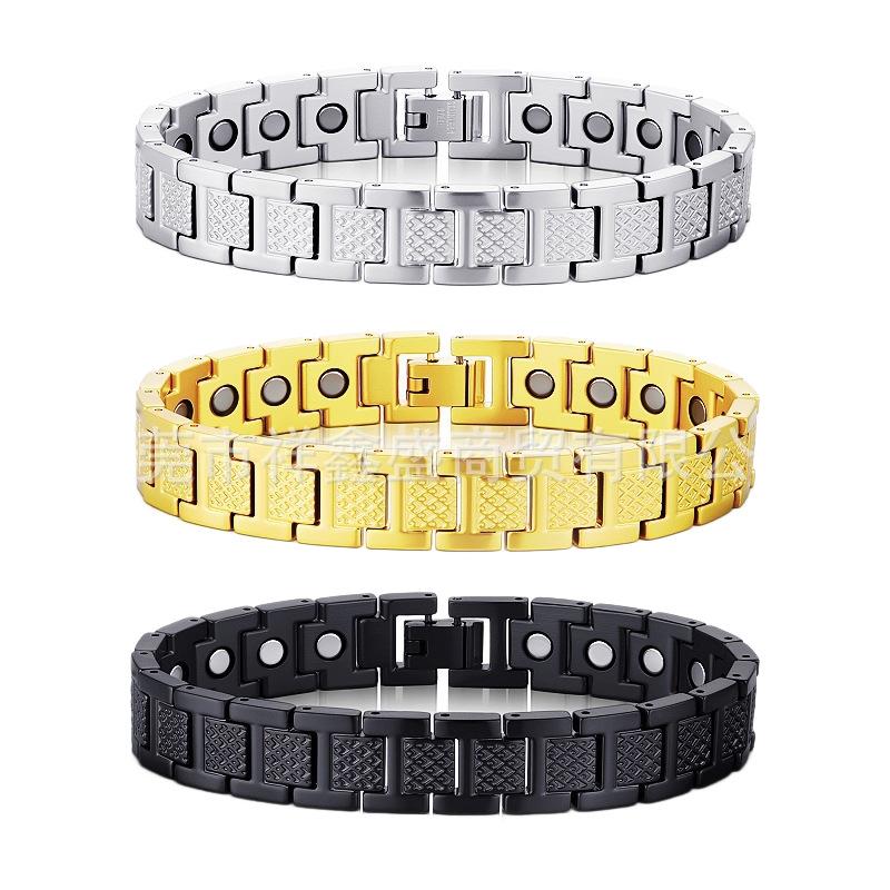 Men's Stainless Steel & Titanium Fish Scale Bracelet - Saturn Chain Design