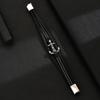 Personalized Fashion Retro Leather Stainless Steel Bracelet Multi Layer Braided Rope Black Series Men's