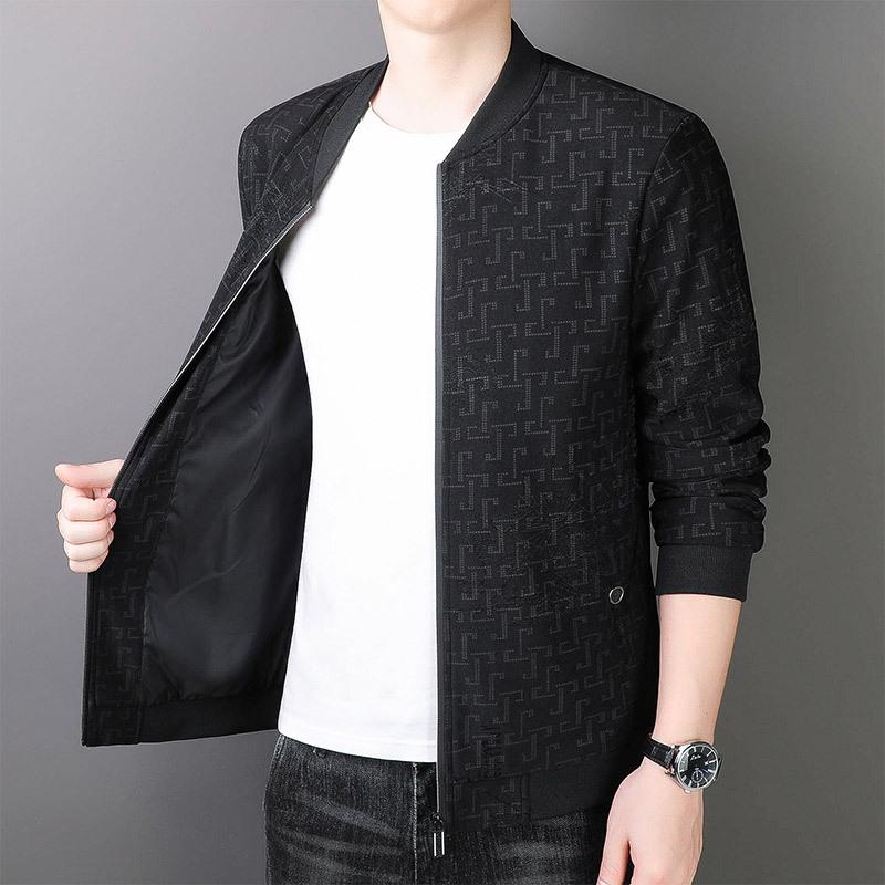 Herren Frühling und Herbst Jacke Business Casual Baseballkragen Oberteil Herrenbekleidung