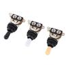 3pcs 3 Way Guitar Toggle Switches Short Straight Switch with Black White Cream Tips for Electric Guitar Black