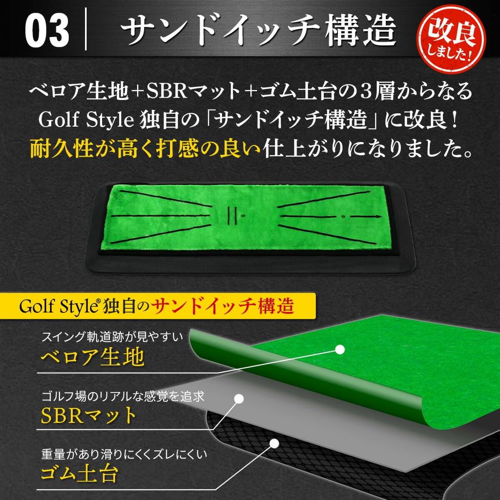 GolfStyle Golf Mat Golf Practice Mat Practice Swing Swing Mark Shot Mat Practice Duff Check Approach Golf Supplies Rubber Mat 20 X 47cm Turf Marks