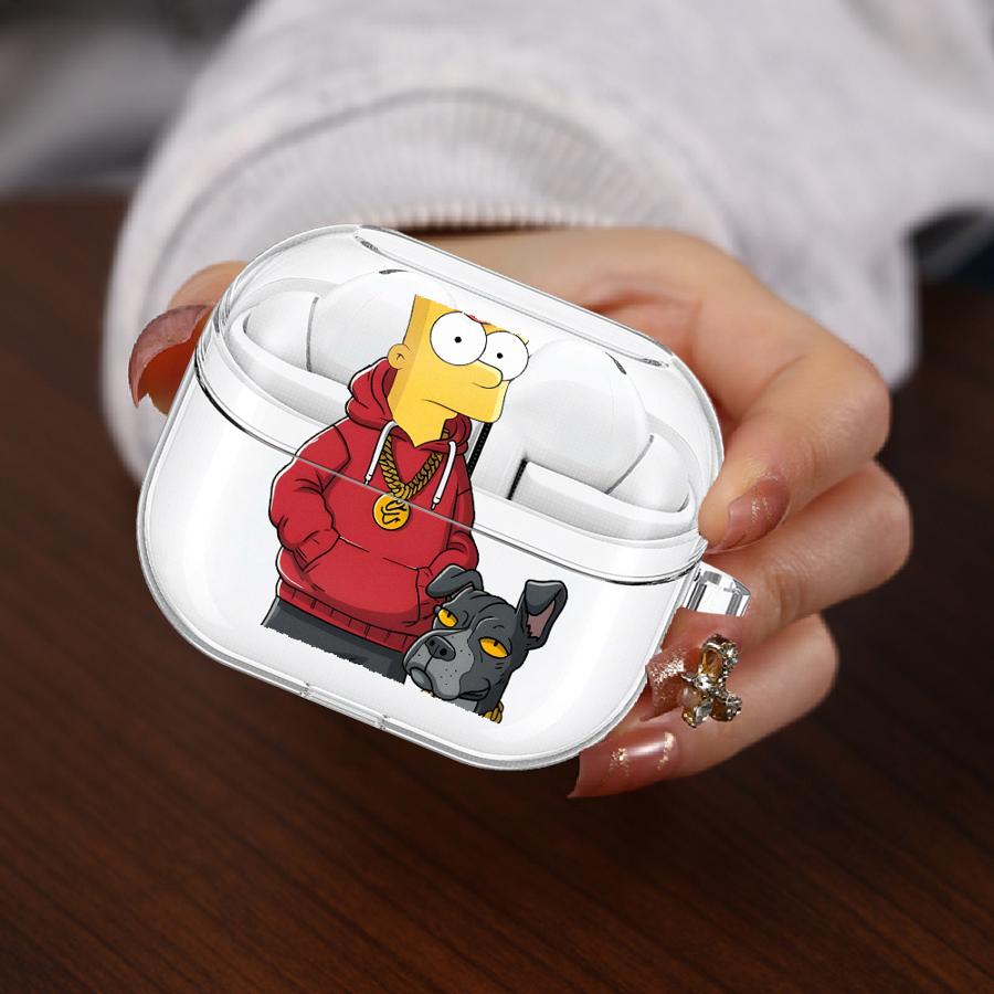 

Case For Samsung Galaxy Buds 4 Pro 2Pro 3 FE 2 Live 3Pro 4Pro Clear Earphone Cases Cover With Hook Cartoon The S-simpsons Buds 3