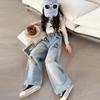 Girls' Cartoon Wide-Leg Jeans - Stylish Spring/Autumn Pants 2026