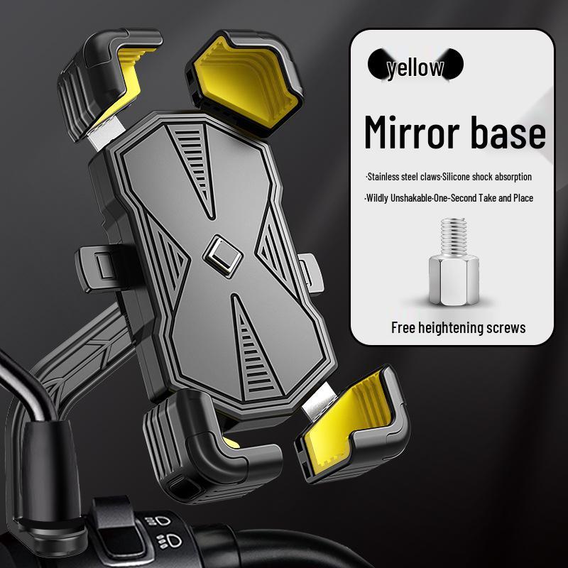 Shockproof Motorcycle & Bicycle Alloy Phone Holder for Navigation and EV Delivery Riders