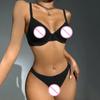 Women's Sexy Lingerie Mesh Vest Underwear Sexy Off Shoulder Two-piece Set Underwear