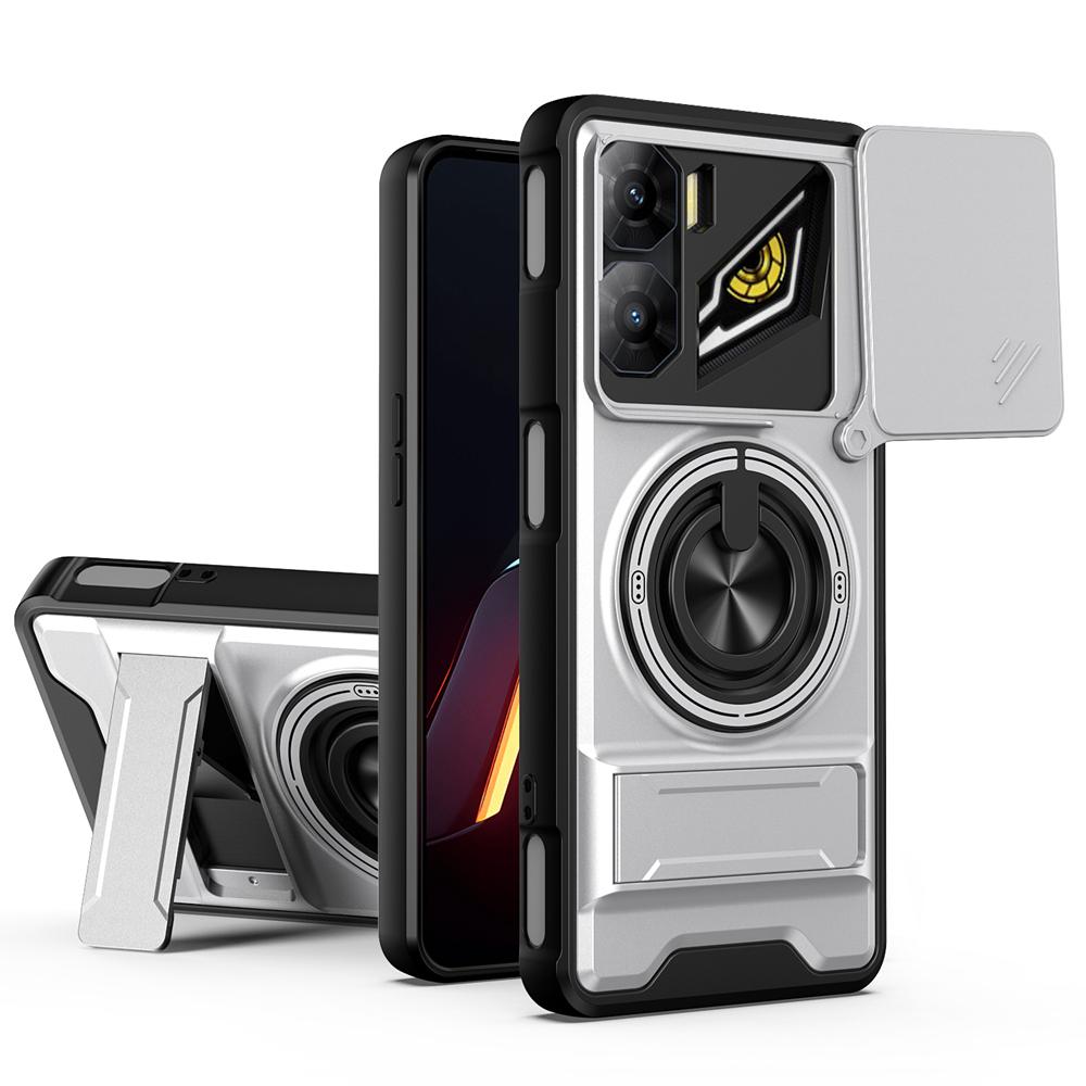 KEYSION Magnetic Phone Case for ZTE Nubia Neo 3 5G Slide Camera Protection Upright Kickstand Shockproof Cover for Nubia Neo 3 5G
