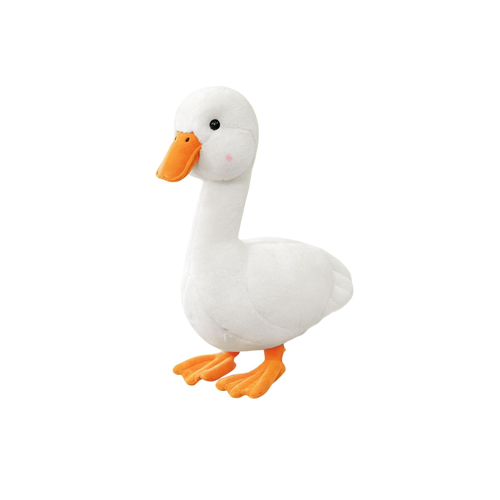 

Plush Stuffed Duck Toy Soft Fabric Animal Doll Sitting Position Lightweight for Kids Toddlers and Collectors One Size белый