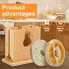 Bagel Slicer Holder Bamboo Bagel Cutter Slicer Smooth Bagel Slicer Holder Multifunctional Bagel Cutter for Home Kitchen Toast