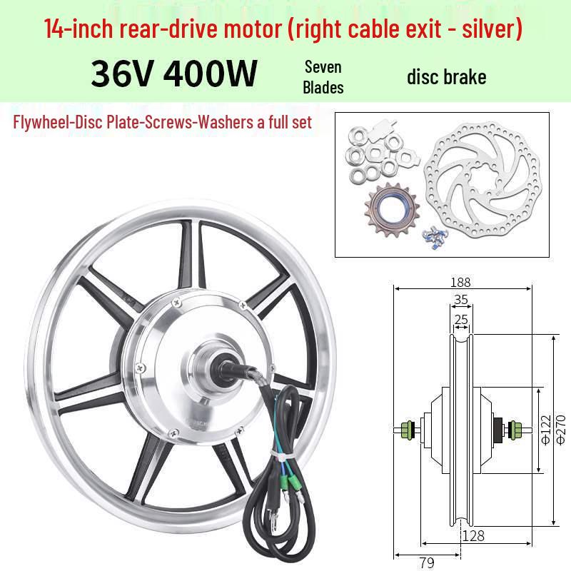 14" faltbares Elektrofahrrad Dual-Antrieb Nabenmotor 36V/48V 350W/400W/500W