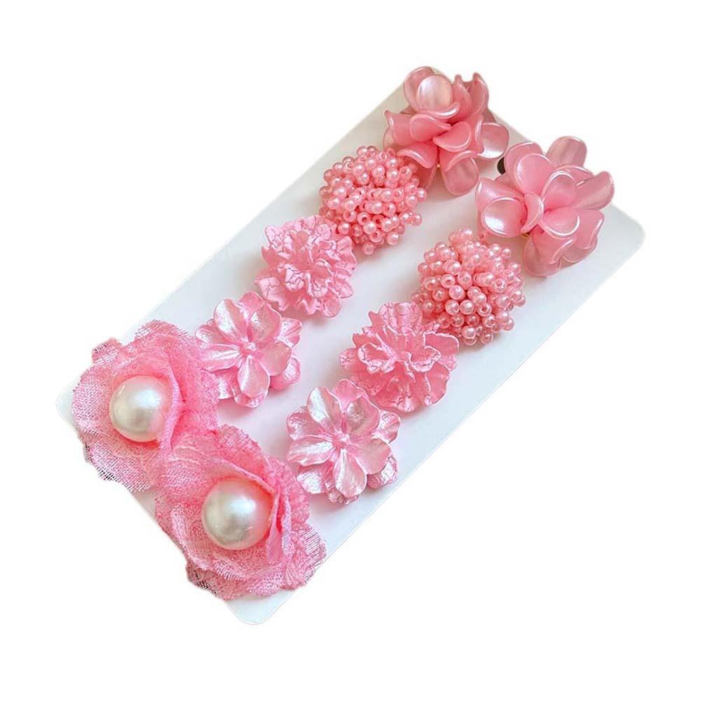 5 Pairs Floral Flower Ear Studs Set Acrylic Korean Style Earrings  Girl Gift