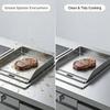 Cheese Melting Dome Wood Handle Stainless Steel Cooking Cover For Steak Frying And Barbecue Accessories