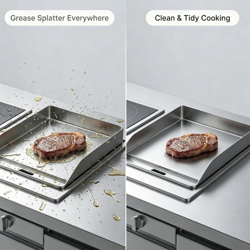 Cheese Melting Dome Wood Handle Stainless Steel Cooking Cover For Steak Frying And Barbecue Accessories