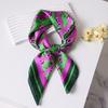 70cm Vintage Korean Style Silk Scarf: Versatile Faux Silk Neckerchief with Vintage Print for Women