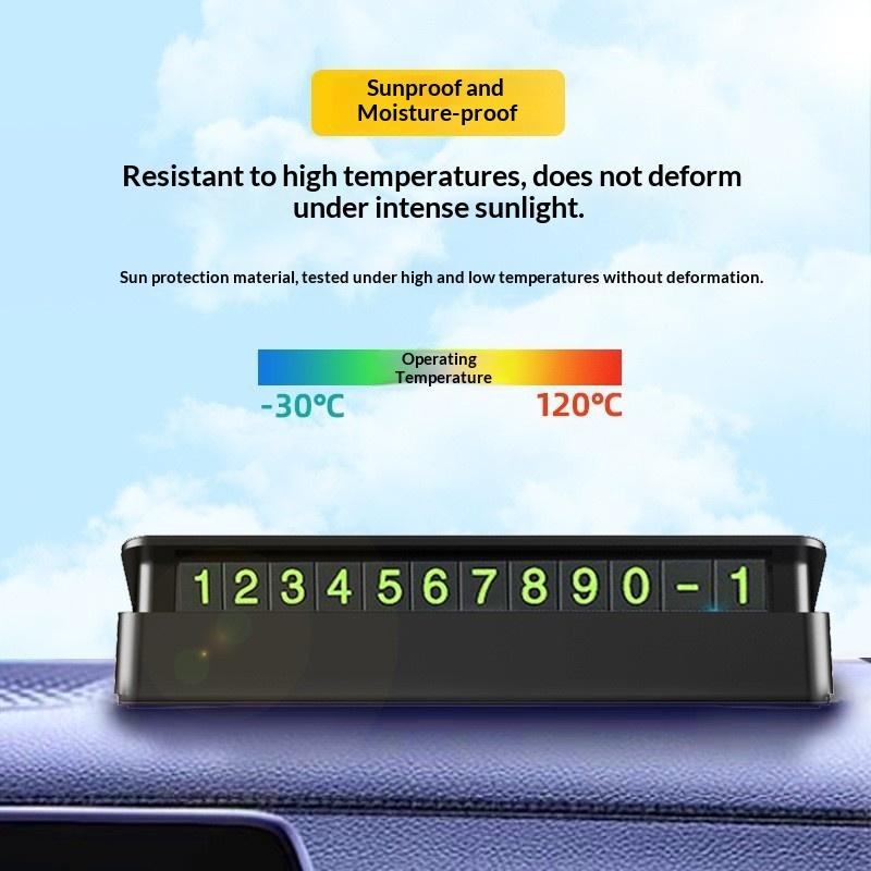 Temporary Parking Car Number Plate Luminous Clear Display Phone Contact Card Universal Auto Accessory for Drivers