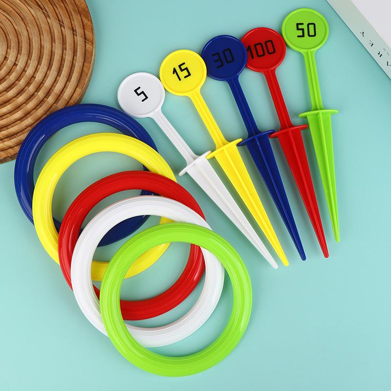 Rainbow Ring Toss Game Throwing Ring Toys Engaging Outdoor Beach Backyard Occasions Perfect Holiday Gift Colorful Stacking Game 1Set