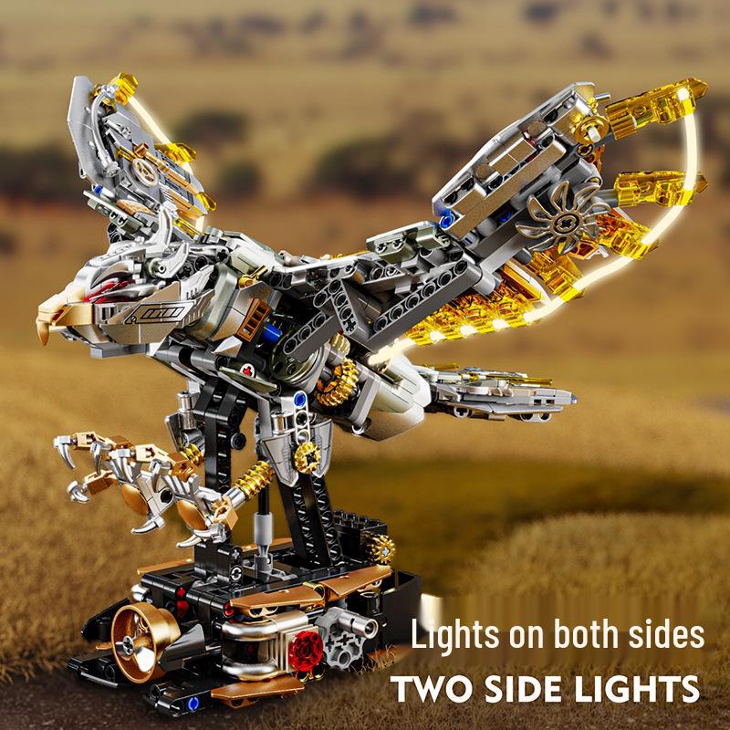 Creative Eagle Mechanical Building Blocks - Challenging Electric Light-Up Toy, Compatible with LEGO, Ideal Gift
