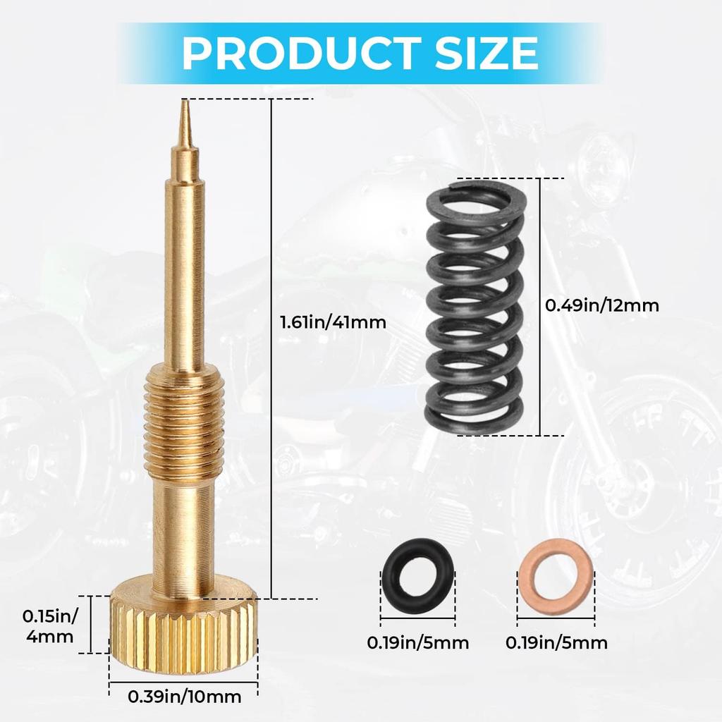 Alpha Rider Pro Carb Rebuild Kit Mixture Screw For Keihin CV CVK Carbs For Harley Big Twin 1990-1999, Twin Cam 1999-2006 & Sportster XL 883 1200
