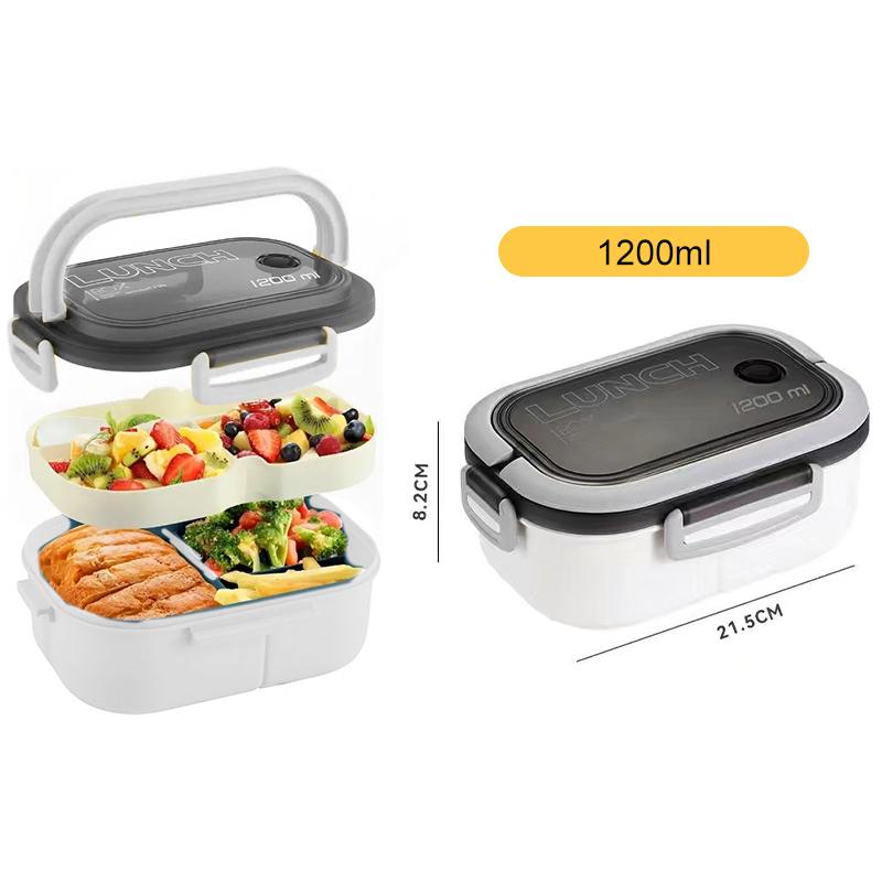 Double-layer Lunch Box Student Office Worker Bento Box Outdoor Picnic Fruit Food Container Light Salad Reducing Meal Lunch Bags