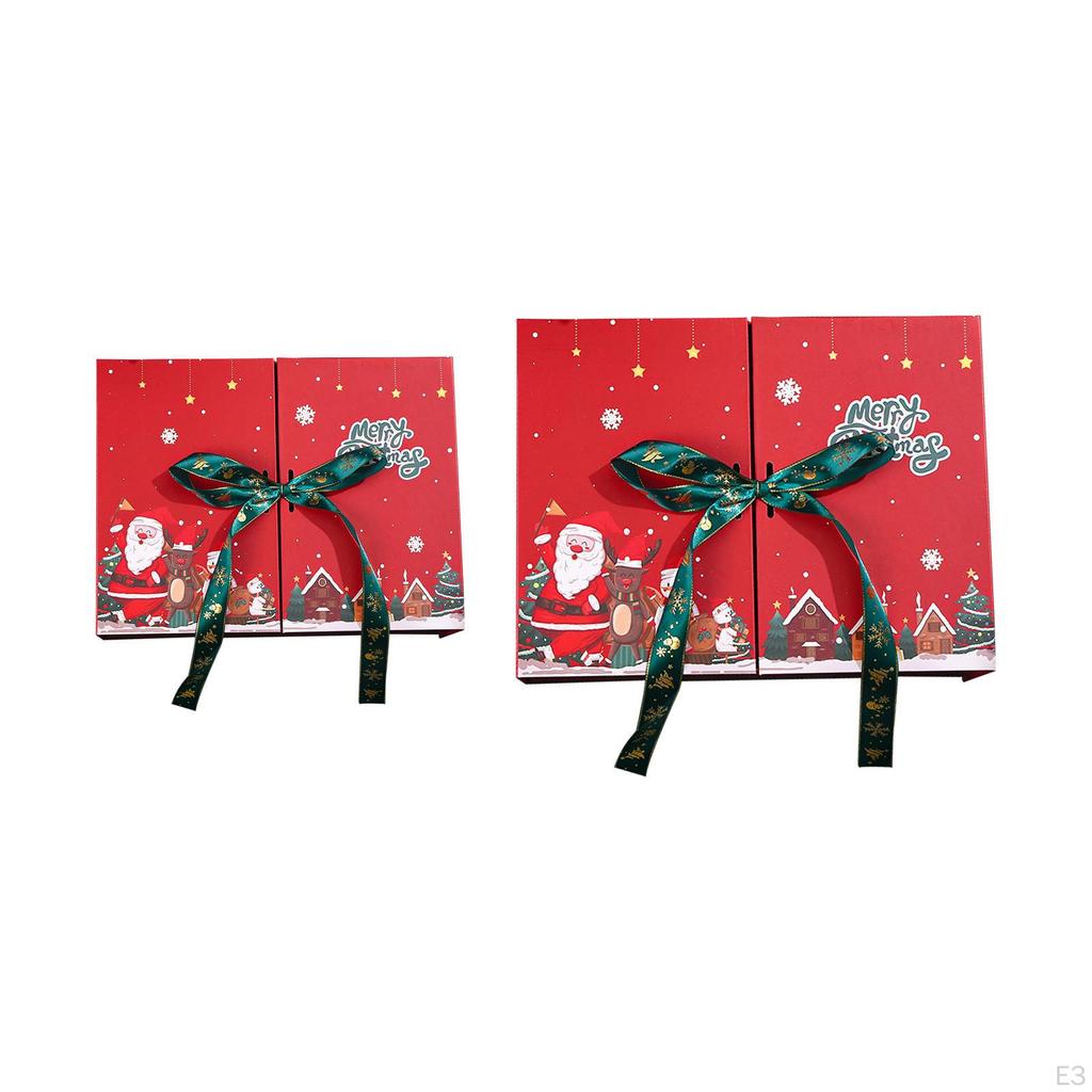 Weihnachtsgeschenkbox Verpackung Dekorativ mit Satinband Jahr Wiederverwendbar Feiertagsgeschenk