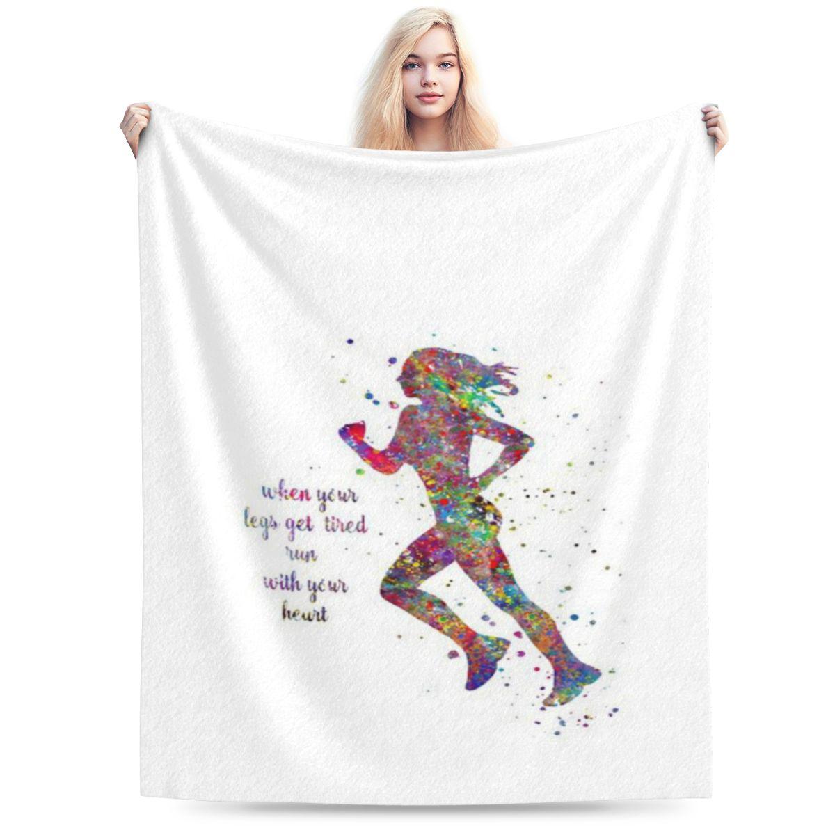

Running Woman Running When Your Legs Get Tired Run With Your Heart Personalized Soft Party An UltraSoft Micro Fleece Blanket 75x100cm