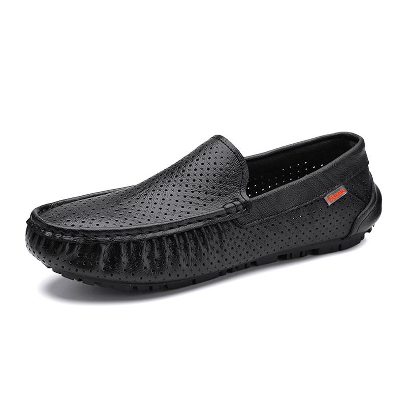 

Мужская повседневная обувь из натуральной кожи, роскошные деловые мокасины, лоферы, платье на плоской подошве, модная обувь для активного отдыха на открытом воздухе для мужчин, лето 2024 г. 44 чёрный