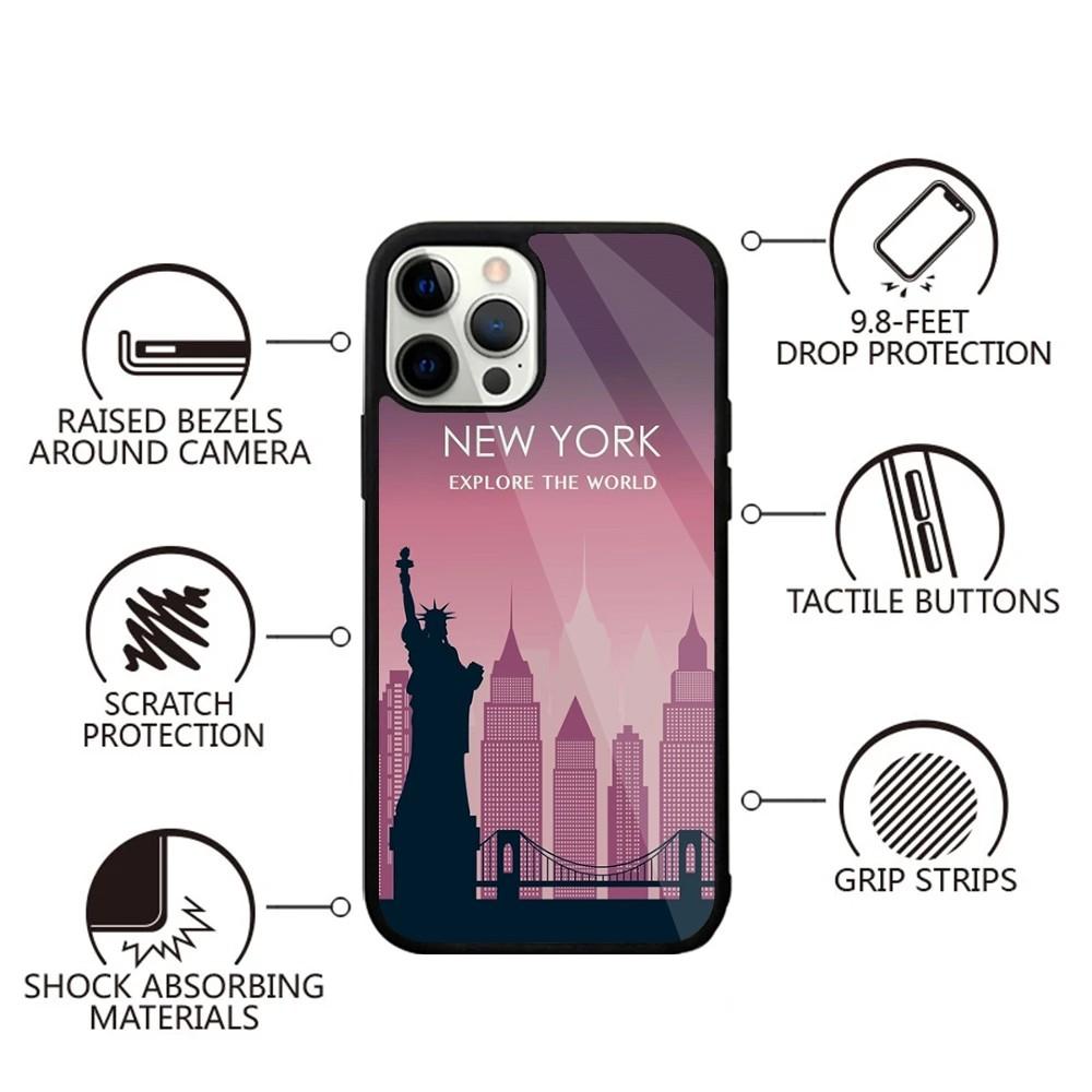 New York USA Tourist Attractions Phone Case For iPhone 15,14,13,12,11,Plus,Pro,Max Mini Magsafe Magnetic Wireless Charging
