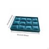 Velvet Jewelry Display Tray Multi Compartment 12Slot Cushioned Pillow Slot Organizer for