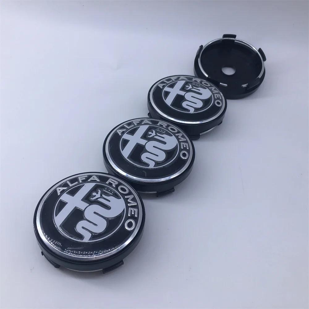 Car Stickers For Alfa Romeo 4pcs 60mm For Alfa Romeo Clover159 156 147 166 Sportiva Stelvio GT Mito Emblem Auto Hub caps Decorat