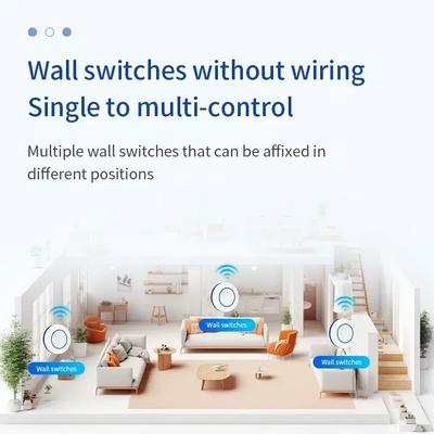 433MHz E27 Lamp Holder Smart Wireless Remote Control Switch Mini Round Button Wall Panel Switch LED Bulb Lighting For Bedroom