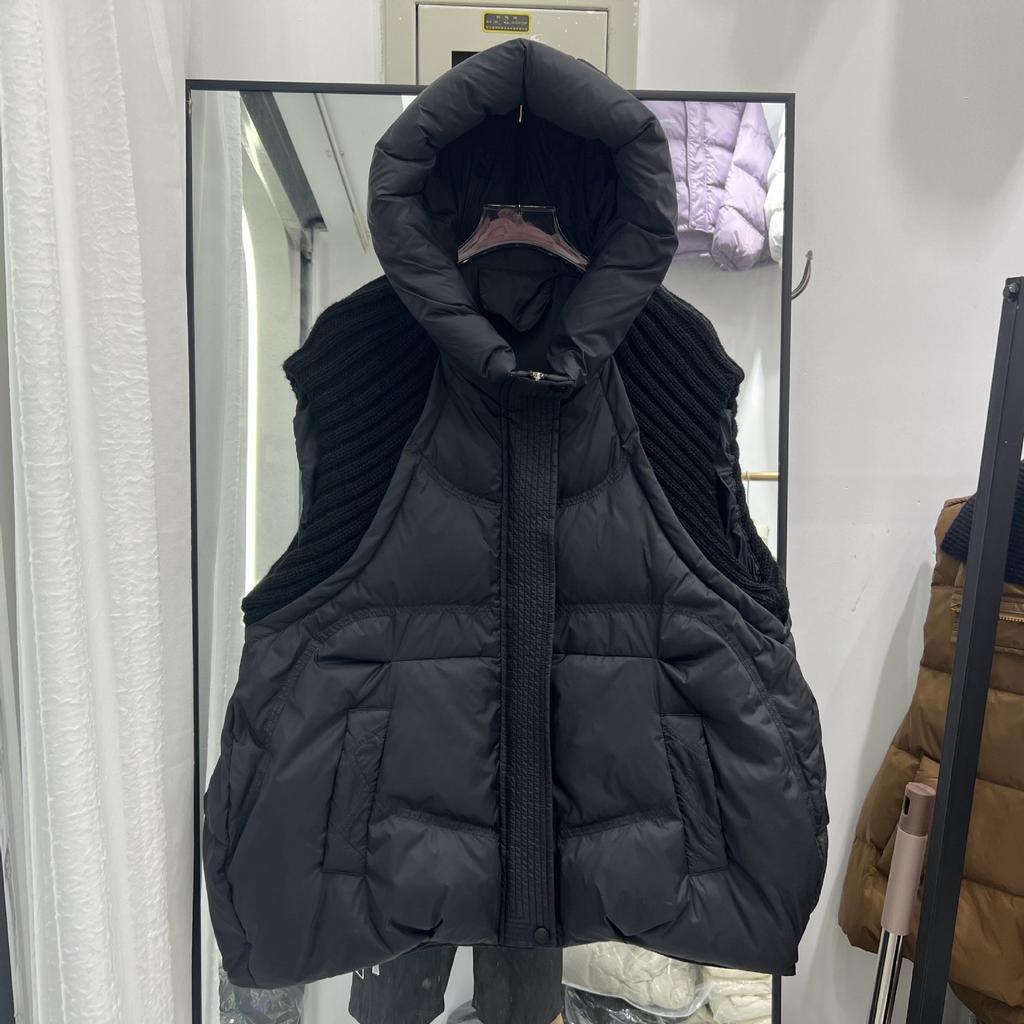 Autumn Winter Plus Size Women's  Thickened Jacket Waistcoat Zip Models Sleeveless Loose Hooded Solid Colour Vest Coat