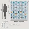 1/4 Simple animals shower Curtains, Toilet Seat Decoration, Shower Curtain with Carpet and Toilet Lid, 12 70.8x70.8 inch Hooks