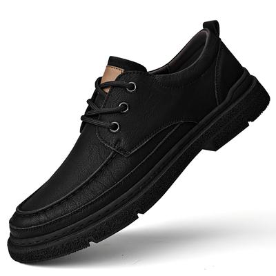 Zapatos casuales de cuero hechos a mano de alta gama Zapatos antideslizantes e impermeables zapatos de hombre modernos y cómodos