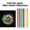12 Stück Fahrrad Reflektierende Speichenstreifen Fahrrad Speichen Reflektor Aufkleber Radsport Sicherheitswarnstreifen MTB Zubehör und Teile