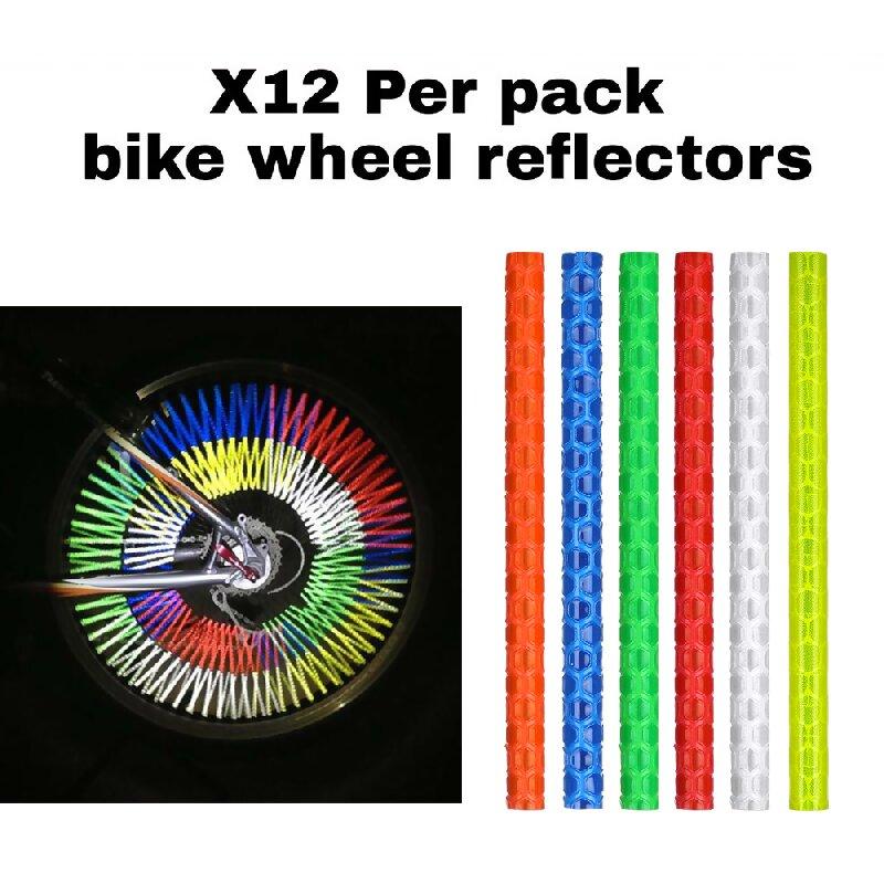 12 Stück Fahrrad Reflektierende Speichenstreifen Fahrrad Speichen Reflektor Aufkleber Radsport Sicherheitswarnstreifen MTB Zubehör und Teile