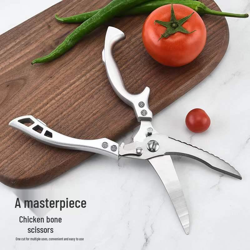 Heavy Duty Stainless Steel Chicken Bone Scissors - Sharp, Multifunctional Kitchen Tool