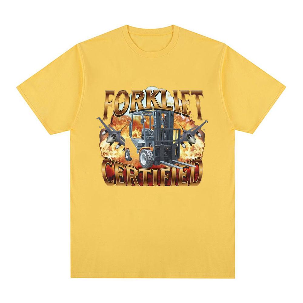 Forklift Certified Operator Funny Meme Graphic T-Shirt Men Fashion Vintage Short Sleeve T-shirts Cotton Casual Oversized T shirt