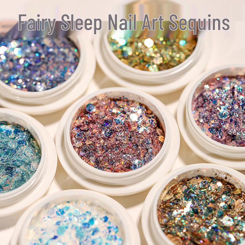 

Fairy Eyes Nail Art: Mixed Glitter Sequins & Laser Gradient Powder