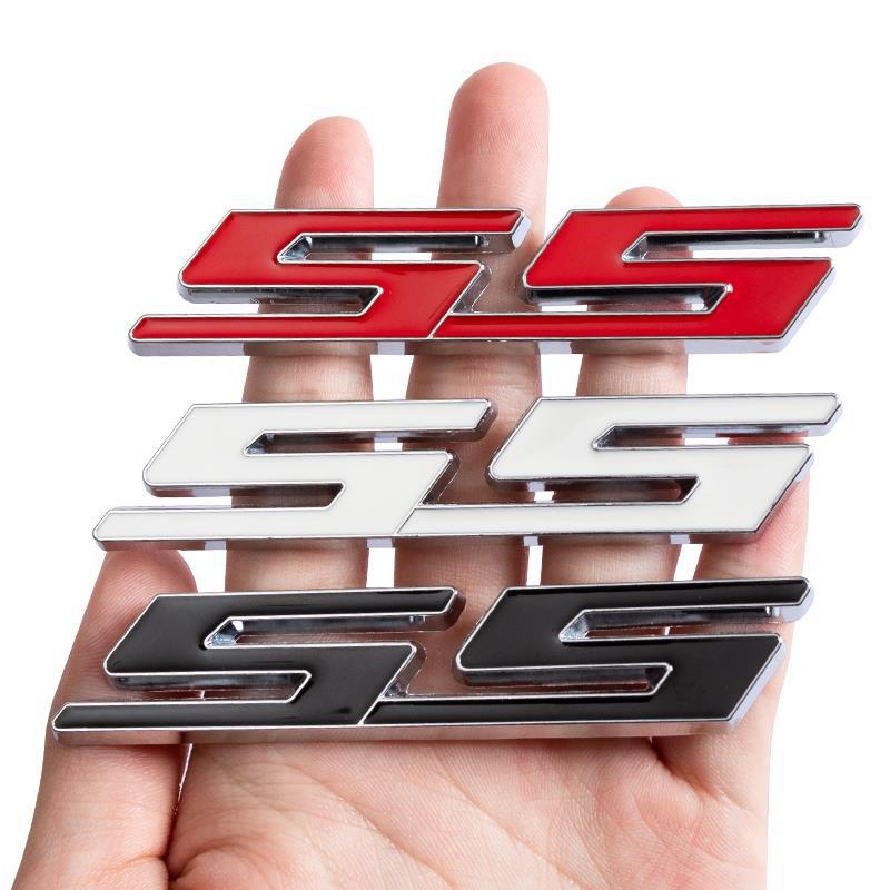 3D Metal Silver Black Red Logo SS Emblem Car Trunk Decal For Chevrolet Camaro Bumblebee SS Stikcer Accessories