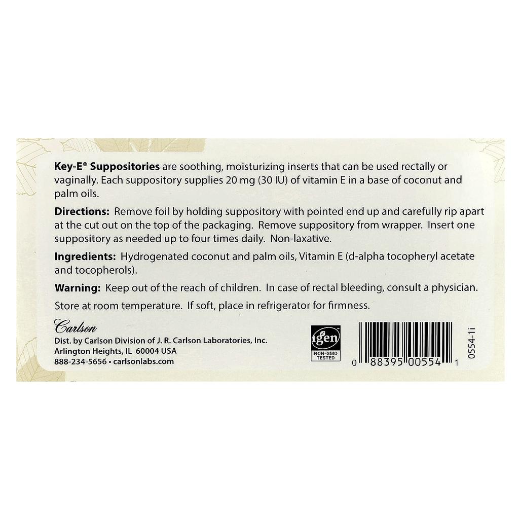 Key•E Suppositories, Soft Insert Suppositories 24 Tablets