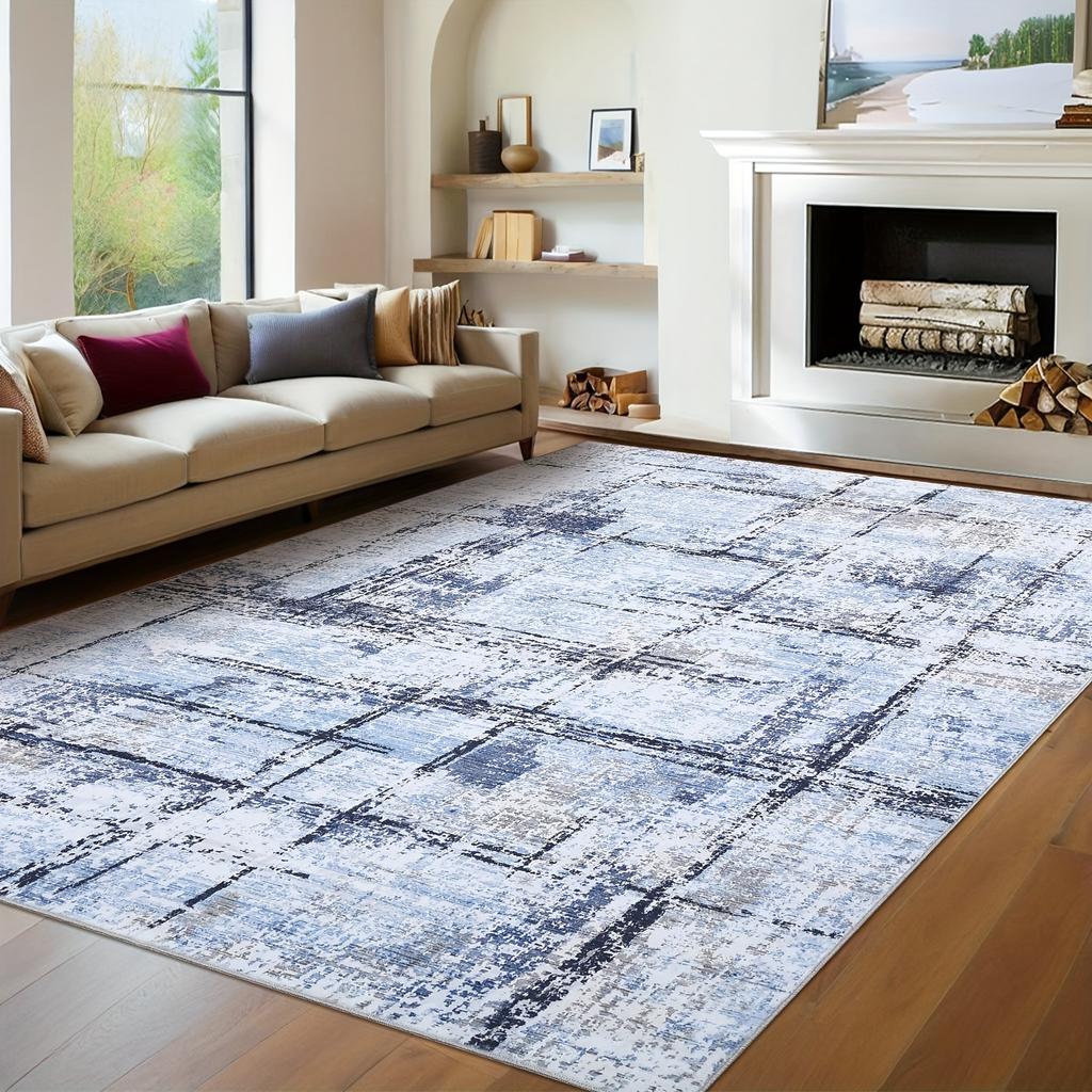 Living Room Carpet Solid Color Carpet Wear-resistant Easy To Maintain Anti Slip Pad for Coffee Table
