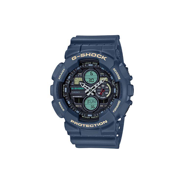

Casio G-Shock Series Large Dial Unicorn Dual Display Waterproof Sports Watch Men watches Blue Black Green GA-140-2APRBS Regular Watch Box,Regular