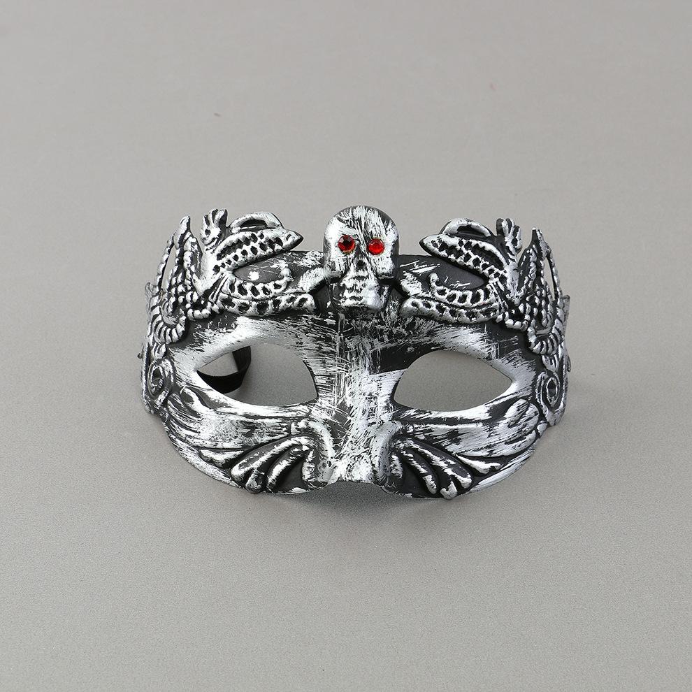 Halloween Masquerade Plastic Mask Cos Party Props Adult European Retro Handsome Men Half Face Mask