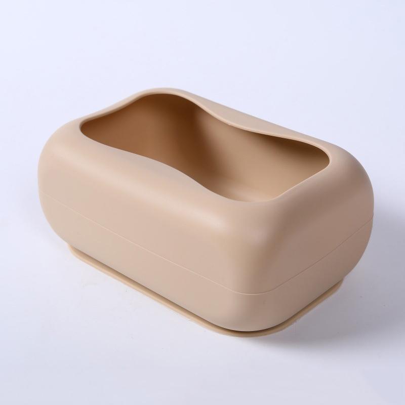 

1Pcs Storage Container Silicone Tissue Box No Punching Creative Paper Box With Suction Cup Simple Napkin Storage Box Homestay 16CM коричневий