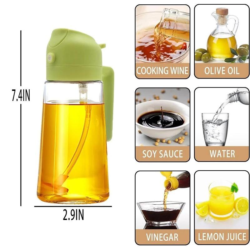 2 In1 Plastic Kitchen Barbecue Cooking Oil Spray Bottle Olive Oil Dispenser Oil Jar Baking Vinegar Soy Sauce Spray Container
