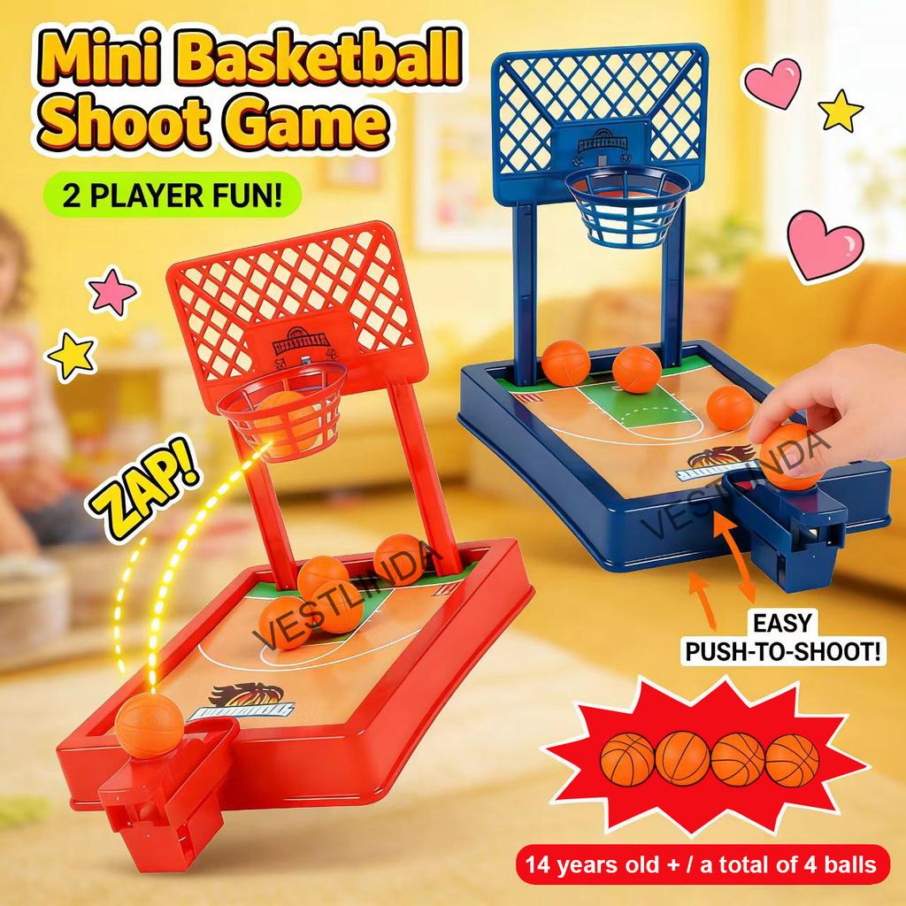 Mini Desktop Board Game Basketball Hoop Finger Shooting Machine Party Table Interactive Sport 2 Players Games Ball Toys For Fans