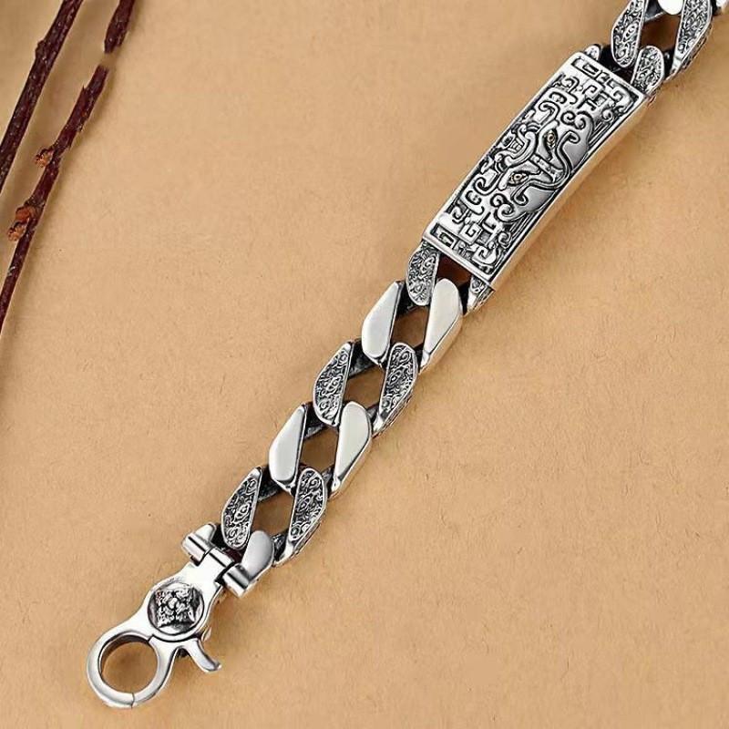 Hochwertiges Mantra-Armband mit Völlerei-Muster und sechs Zeichen für trendigen Retro-Mode-Thai-Herrenschmuck