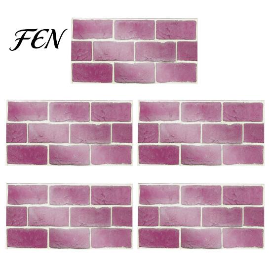 Waterproof Wall Decals for Kitchen 5Pcs Vintage Brick Tile Stickers, Oil?Proof Wallpaper, Peel Oil Proof Stickers Bathroom & Stick Backsplash Living