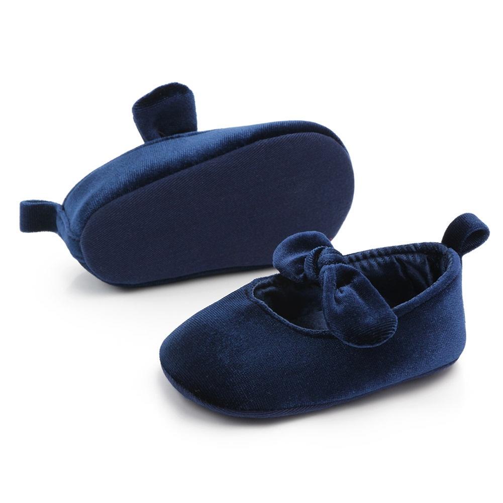 Toddler Kids Sweet Solid Newborn Walking Soft Shoes Bow Ribbon First Walkers Headwear Party Girls