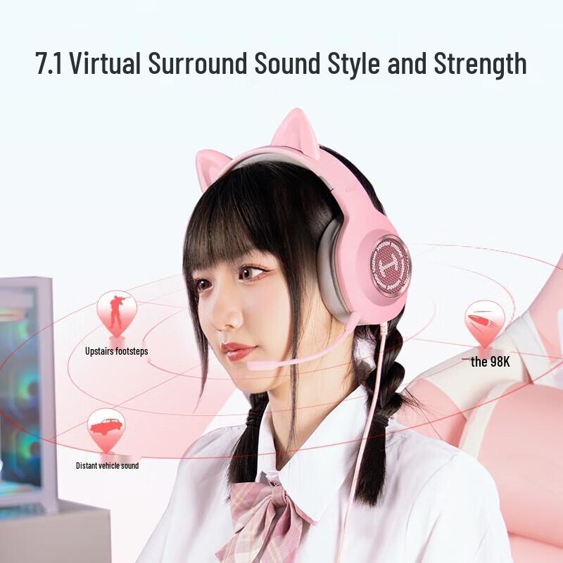 EDIFIER G2 Cute Cat Edition USB 7.1 Gaming Headset